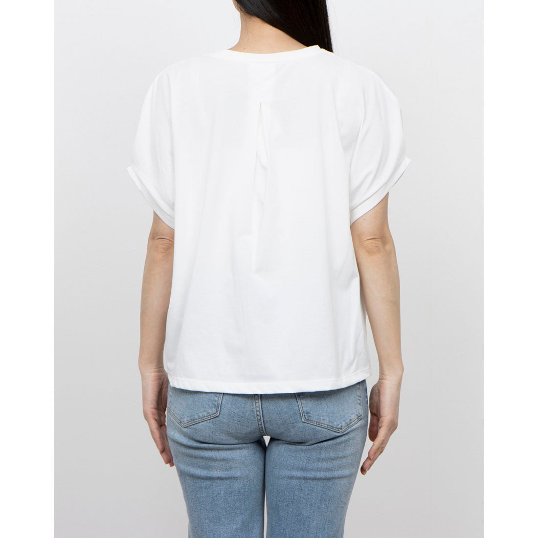 コムサイズム COMME CA ISM 【接触冷感】ツイストタックTシャツ (ブルー) ブルー