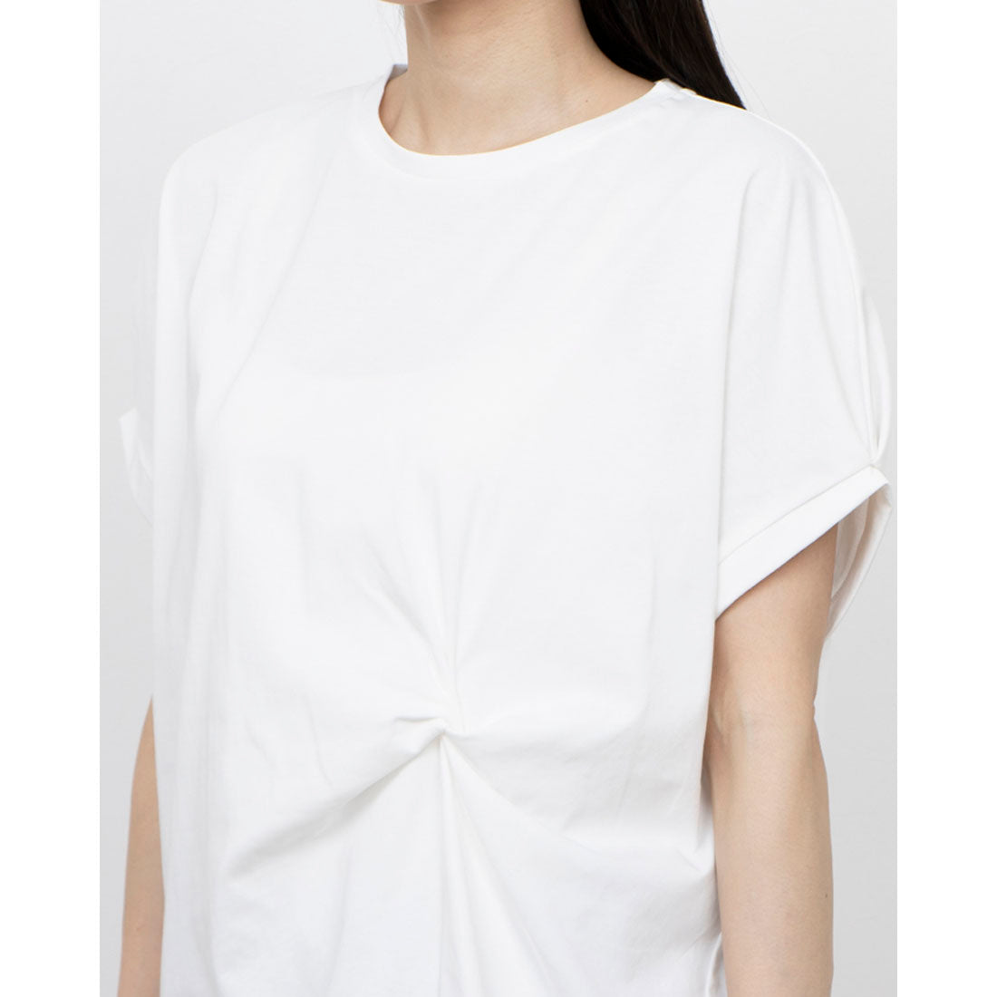 コムサイズム COMME CA ISM 【接触冷感】ツイストタックTシャツ (ブルー) ブルー