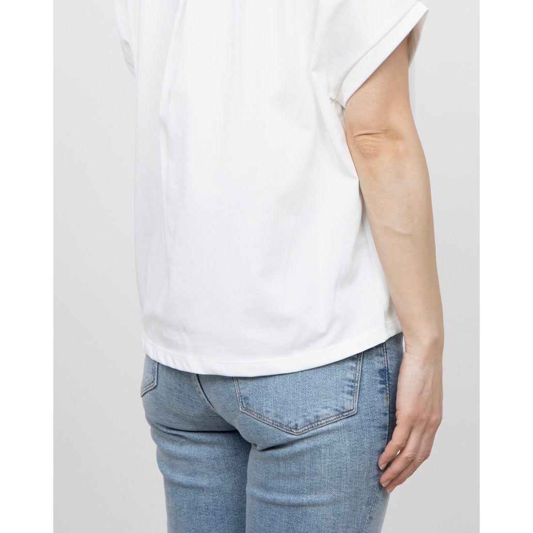 コムサイズム COMME CA ISM 【接触冷感】ツイストタックTシャツ (ブルー) ブルー