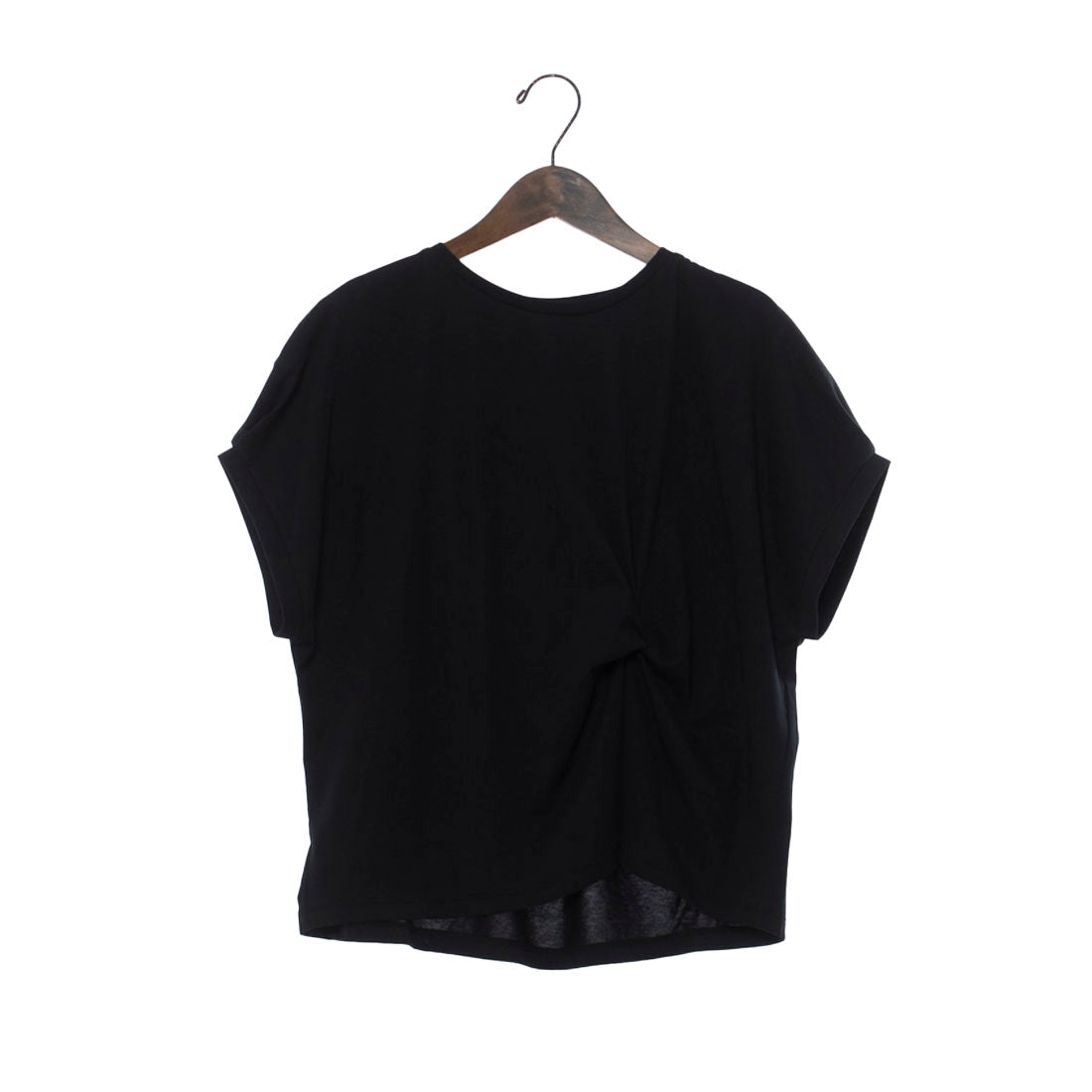 コムサイズム COMME CA ISM 【接触冷感】ツイストタックTシャツ (ブラック) ブラック