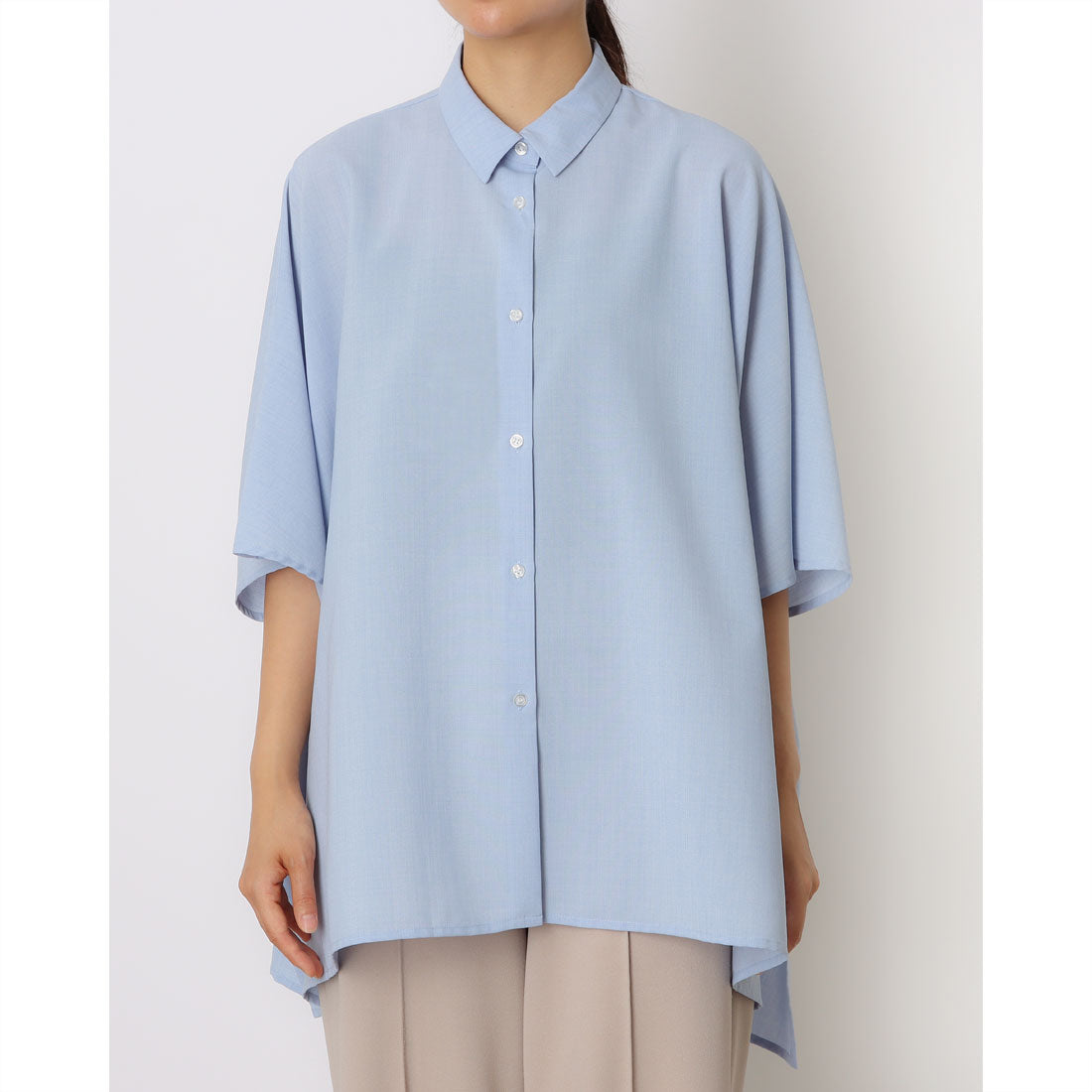 コムサイズム COMME CA ISM オーバーサイズ シャツ (サックス) サックス