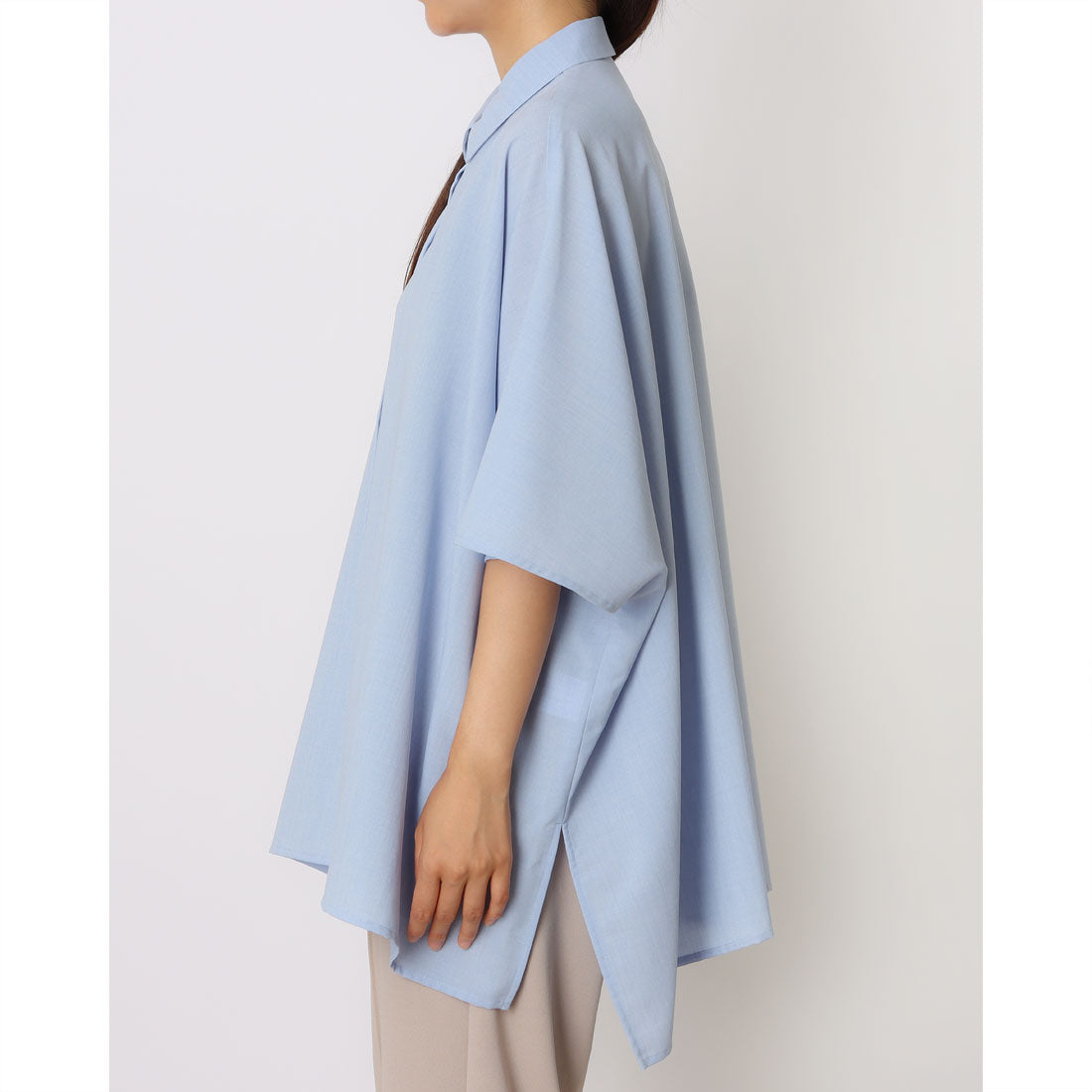 コムサイズム COMME CA ISM オーバーサイズ シャツ (サックス) サックス