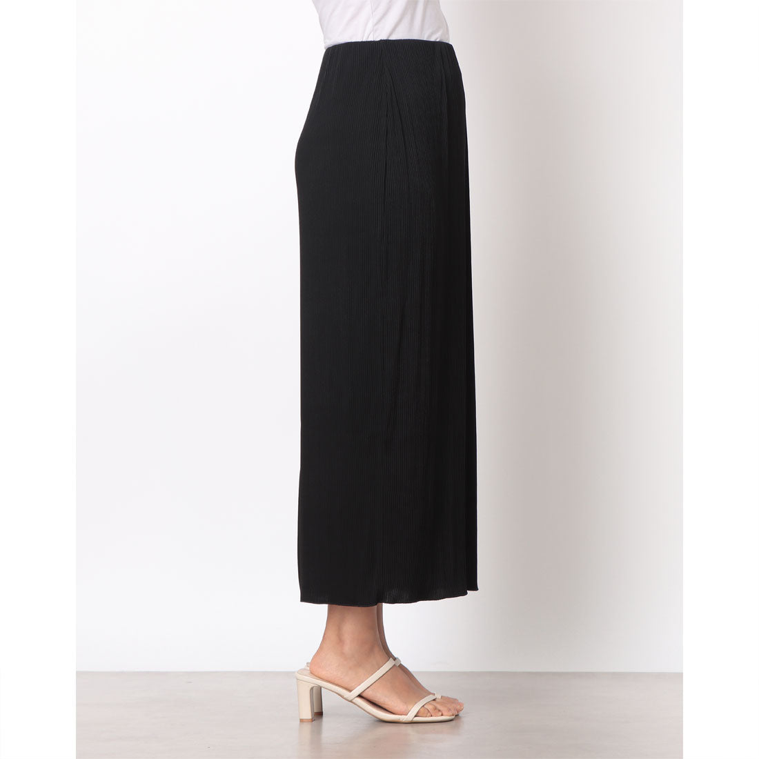 コムサイズム COMME CA ISM ジャカードプリーツ ナロースカート / セットアップ対応 (ブラック) ブラック