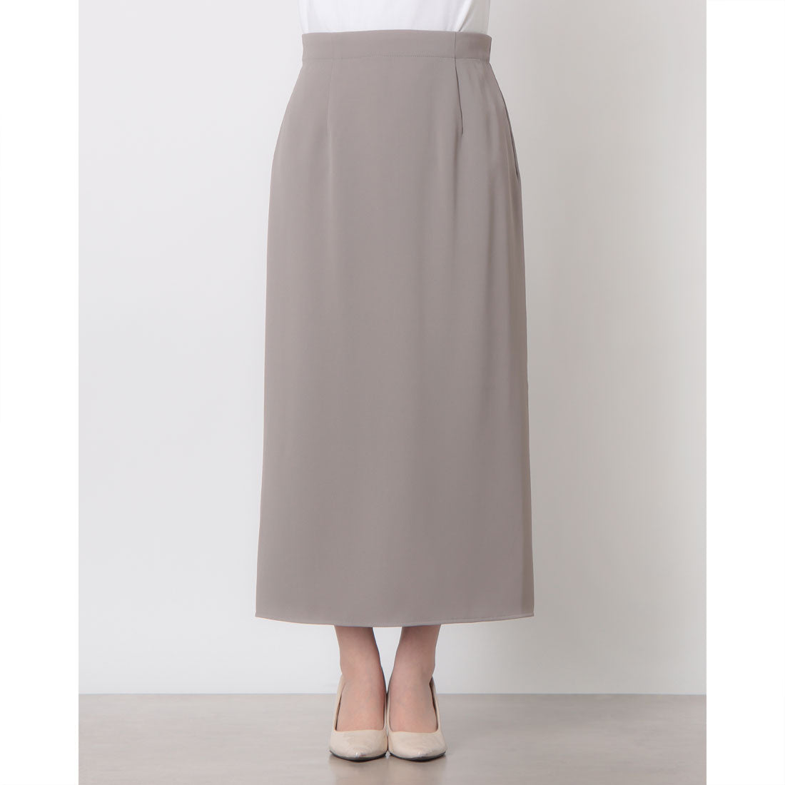 コムサイズム COMME CA ISM ポリエステルツイル ナロースカート (グレージュ) グレージュ