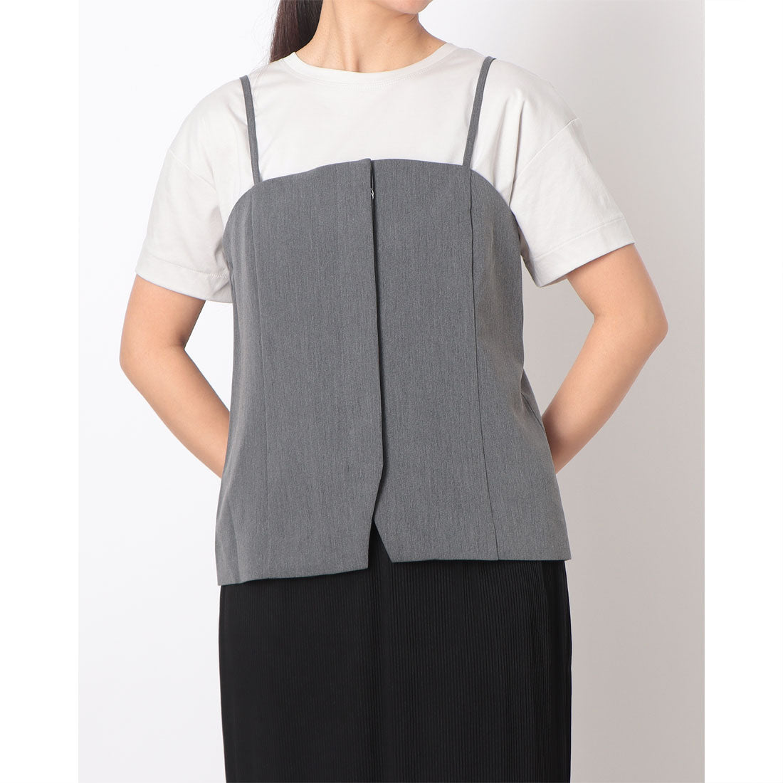 コムサイズム COMME CA ISM キャミソールビスチェ (チャコール) チャコール