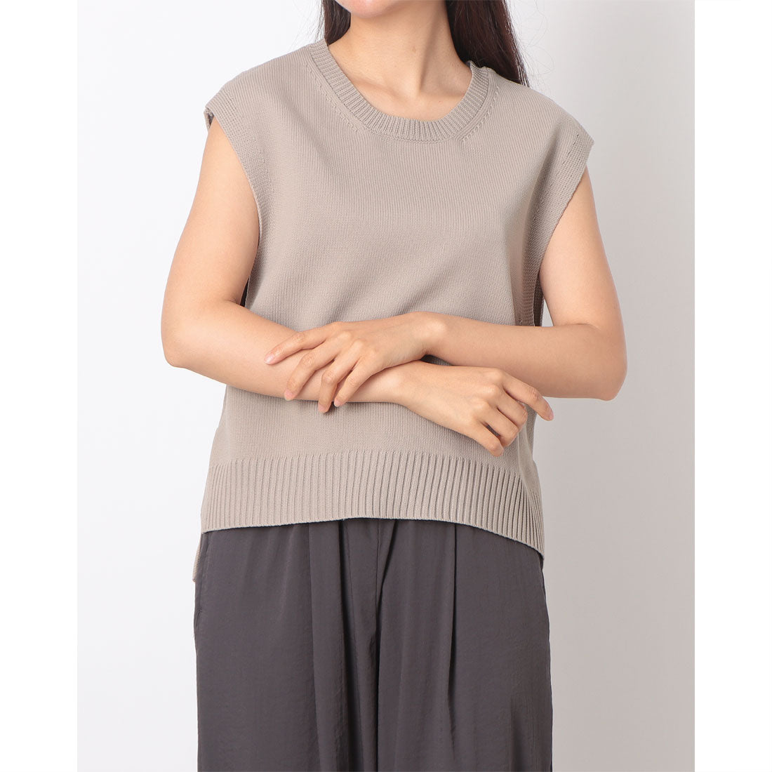 コムサイズム COMME CA ISM ニットベスト (ベージュ) ベージュ