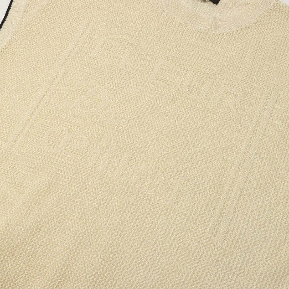 コムサイズム COMME CA ISM 【ウォッシャブル】ロゴメッシュニット (チャコール) チャコール