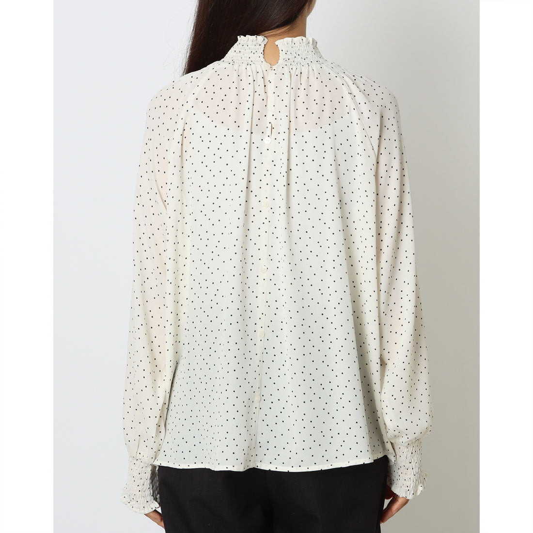 コムサイズム COMME CA ISM シャーリングブラウス (アイボリー) アイボリー