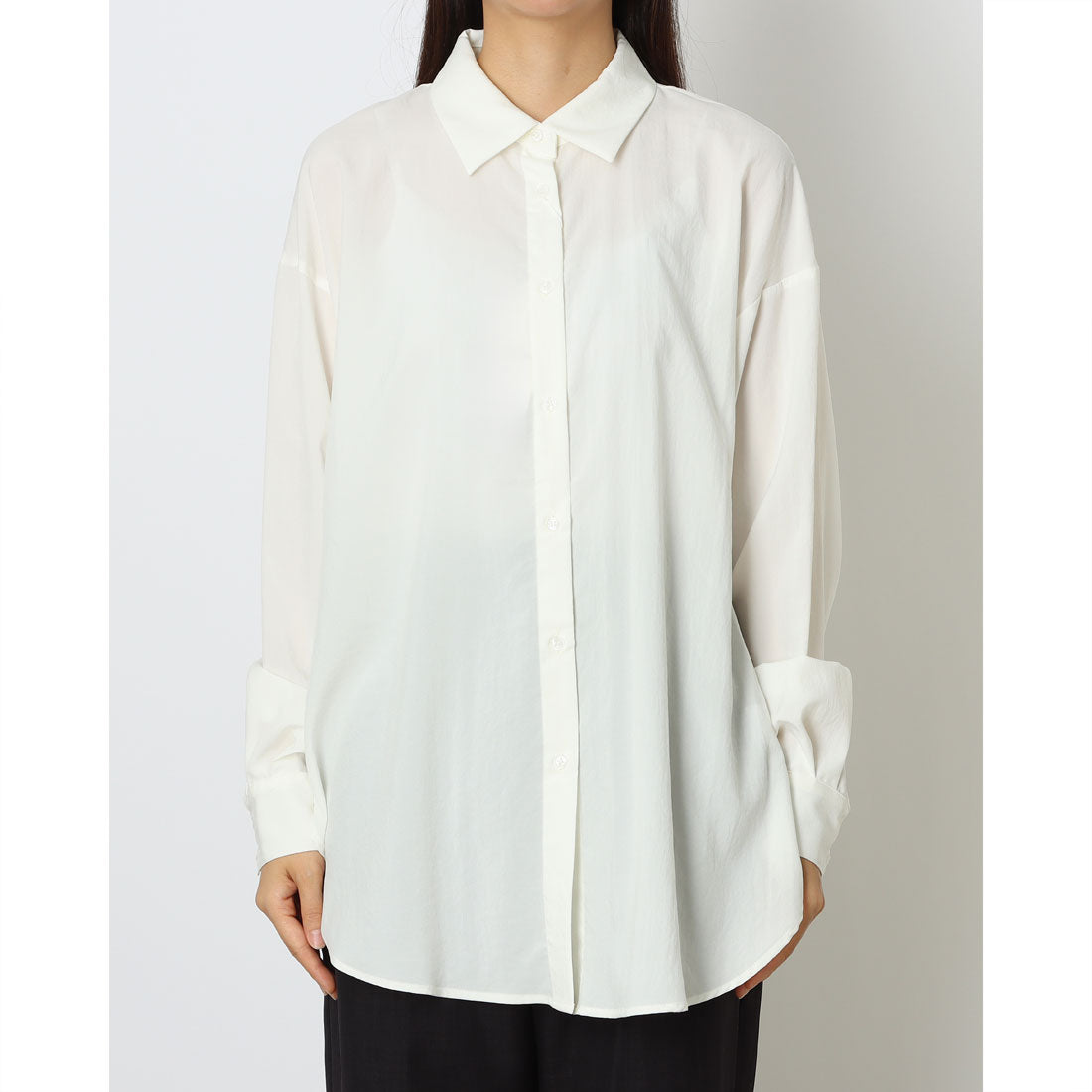 コムサイズム COMME CA ISM ロングシャツ (ダークブラウン) ダークブラウン