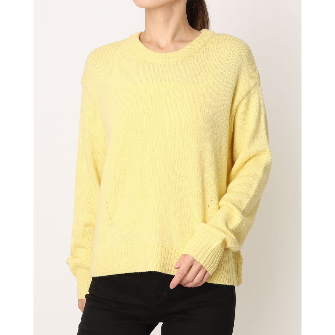 コムサイズム COMME CA ISM 【ウォッシャブル】日本の色 クルーネックニット (イエロー) イエロー