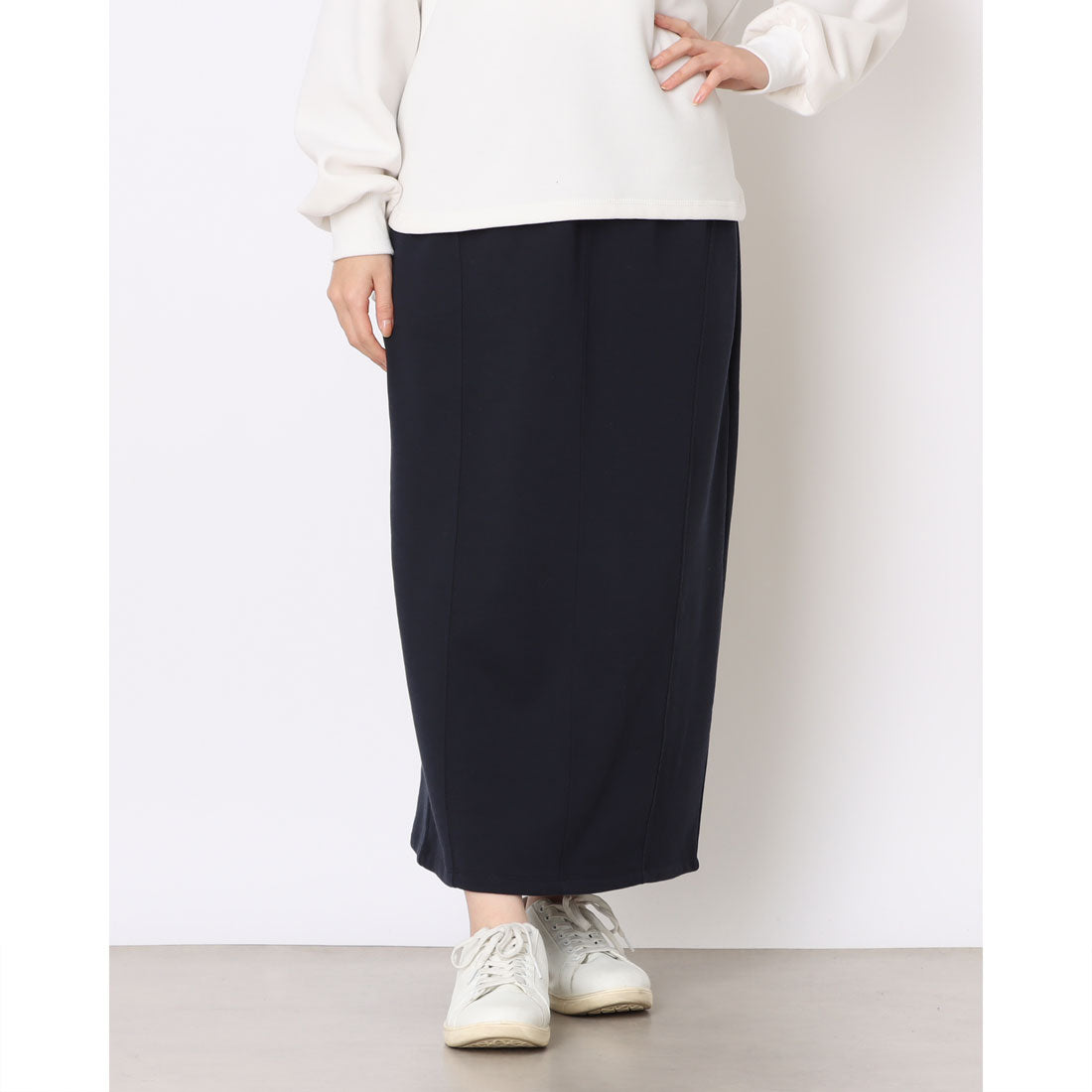 コムサイズム COMME CA ISM 【セットアイテム】裏毛スカート / セットアップ対応 (ネイビー) ネイビー
