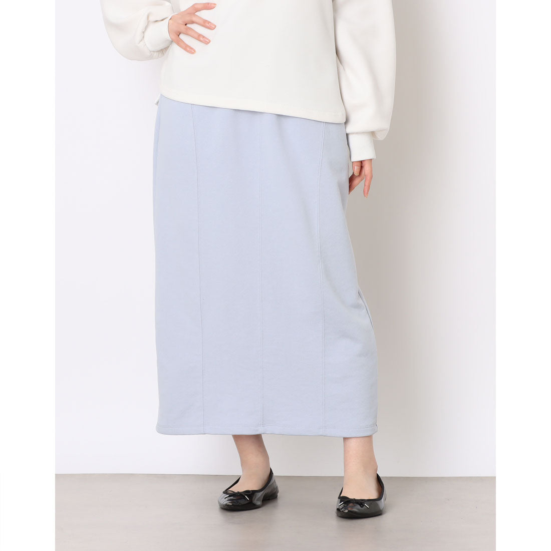 コムサイズム COMME CA ISM 【セットアイテム】裏毛スカート / セットアップ対応 (サックス) サックス