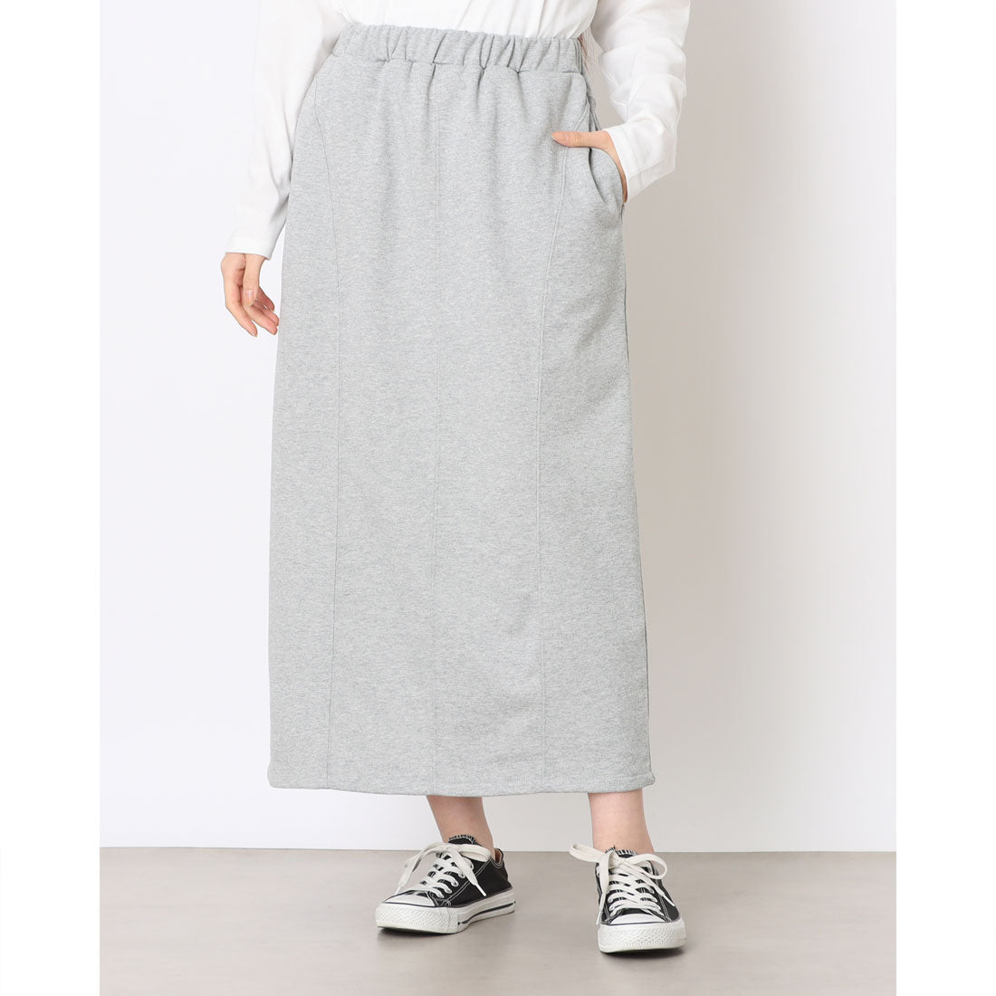 コムサイズム COMME CA ISM 【セットアイテム】裏毛スカート / セットアップ対応 (グレー) グレー