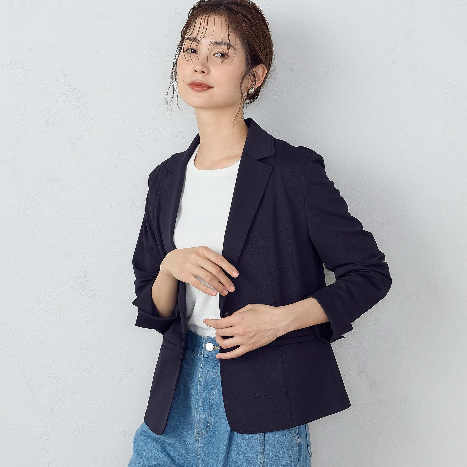 コムサイズム COMME CA ISM 鹿の子 テーラードジャケット