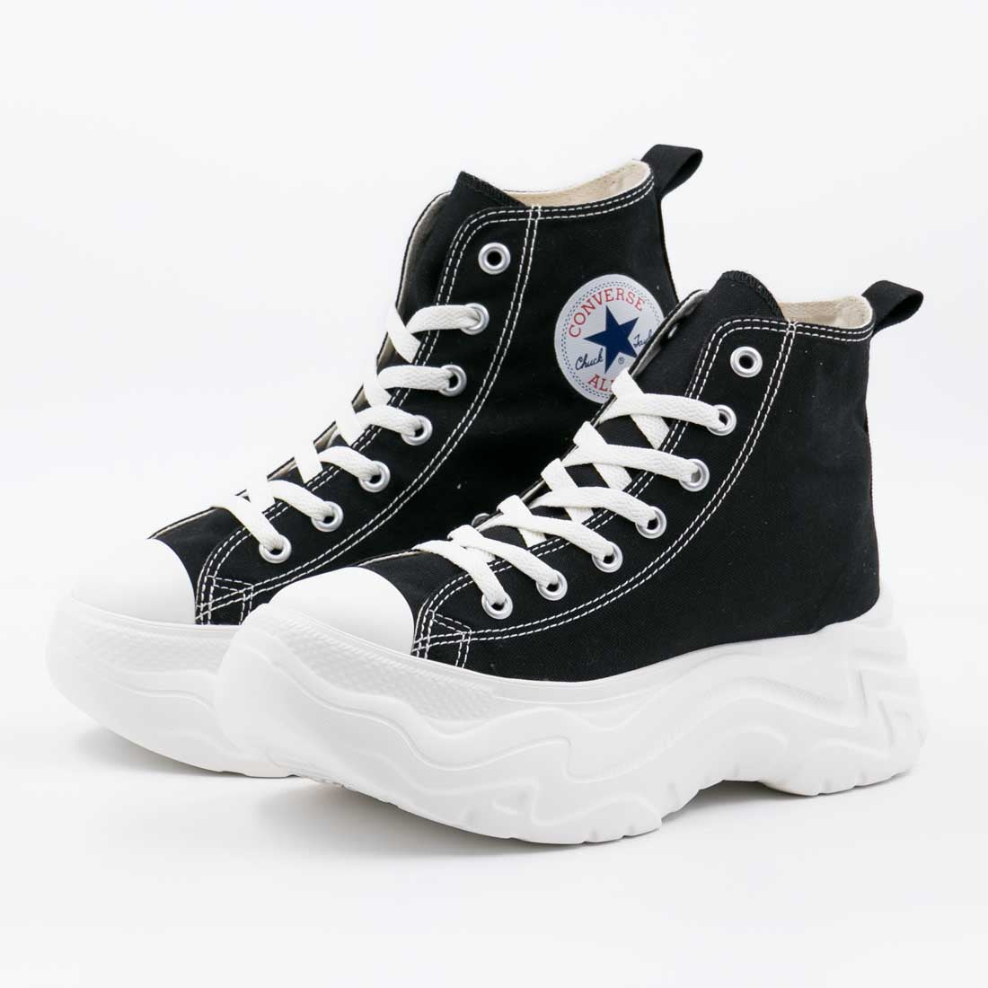 コンバース CONVERSE レディース スニーカー オールスター シティハイク HI OX ハイカット ローカット 厚底 軽量 レトロ (ブラック(HI)) ブラック(HI)