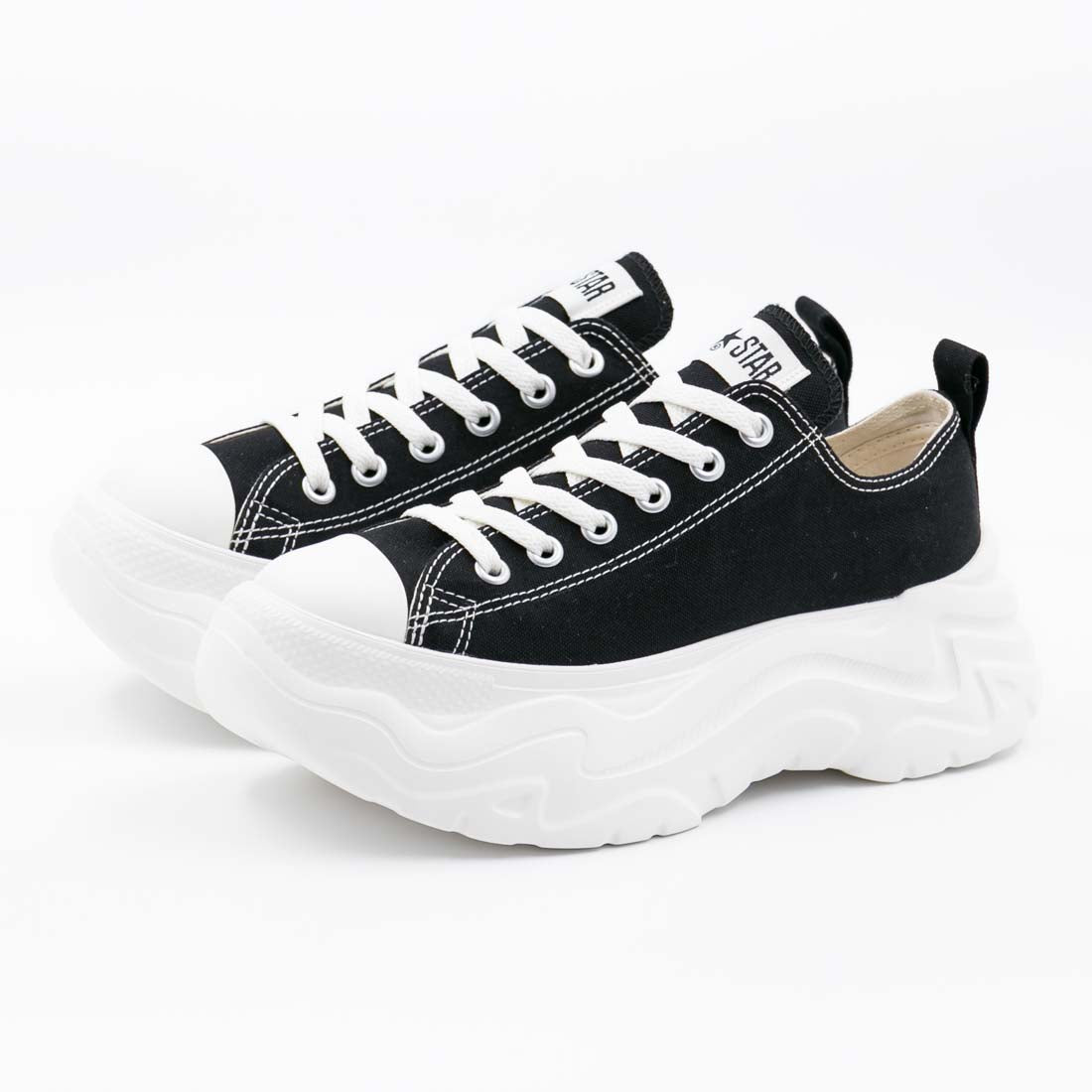 コンバース CONVERSE レディース スニーカー オールスター シティハイク HI OX ハイカット ローカット 厚底 軽量 レトロ (ブラック(OX)) ブラック(OX)