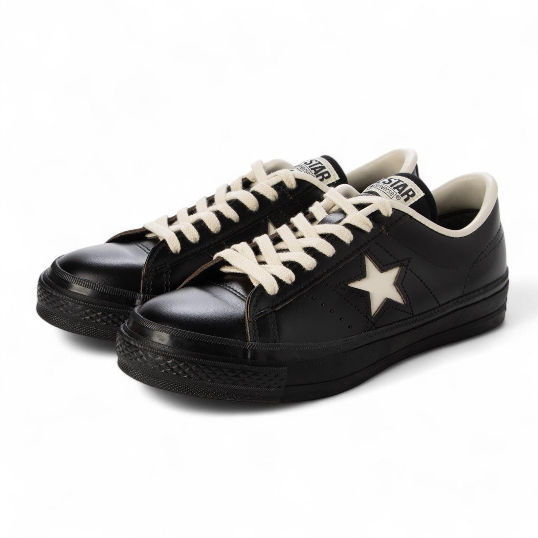 コンバース CONVERSE ONE STAR J ワンスター レザーシューズ 33702070 黒 ブラック スニーカー メンズ レディース (Black) Black