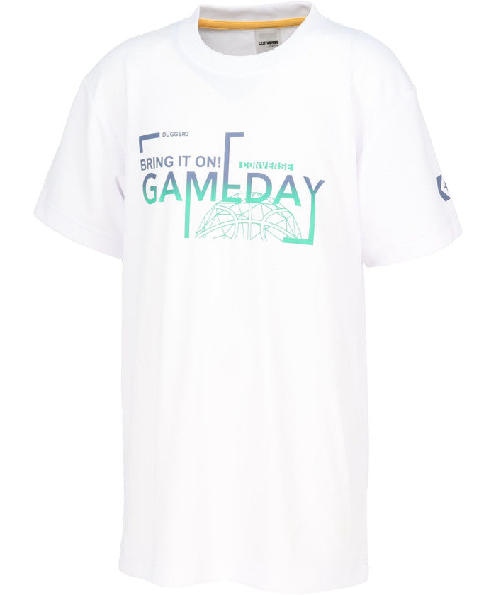 コンバース CONVERSE コンバース CONVERSE バスケット JR. プリント T シャツ CB451351 (1100 ホワイト) 1100 ホワイト