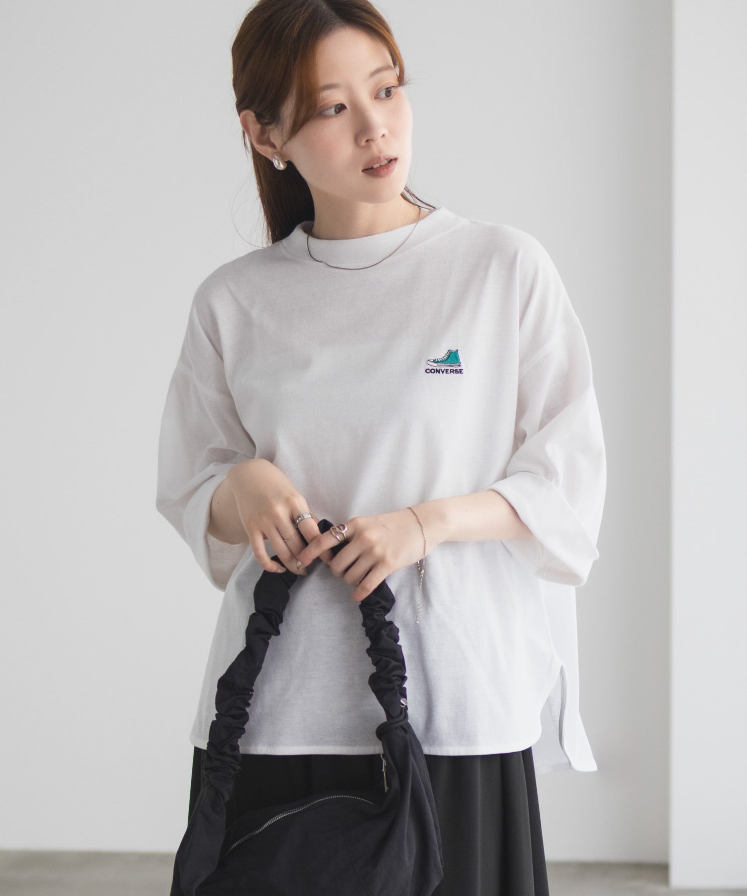 コンバース CONVERSE 袖ロールアップTシャツ (ホワイト) ホワイト
