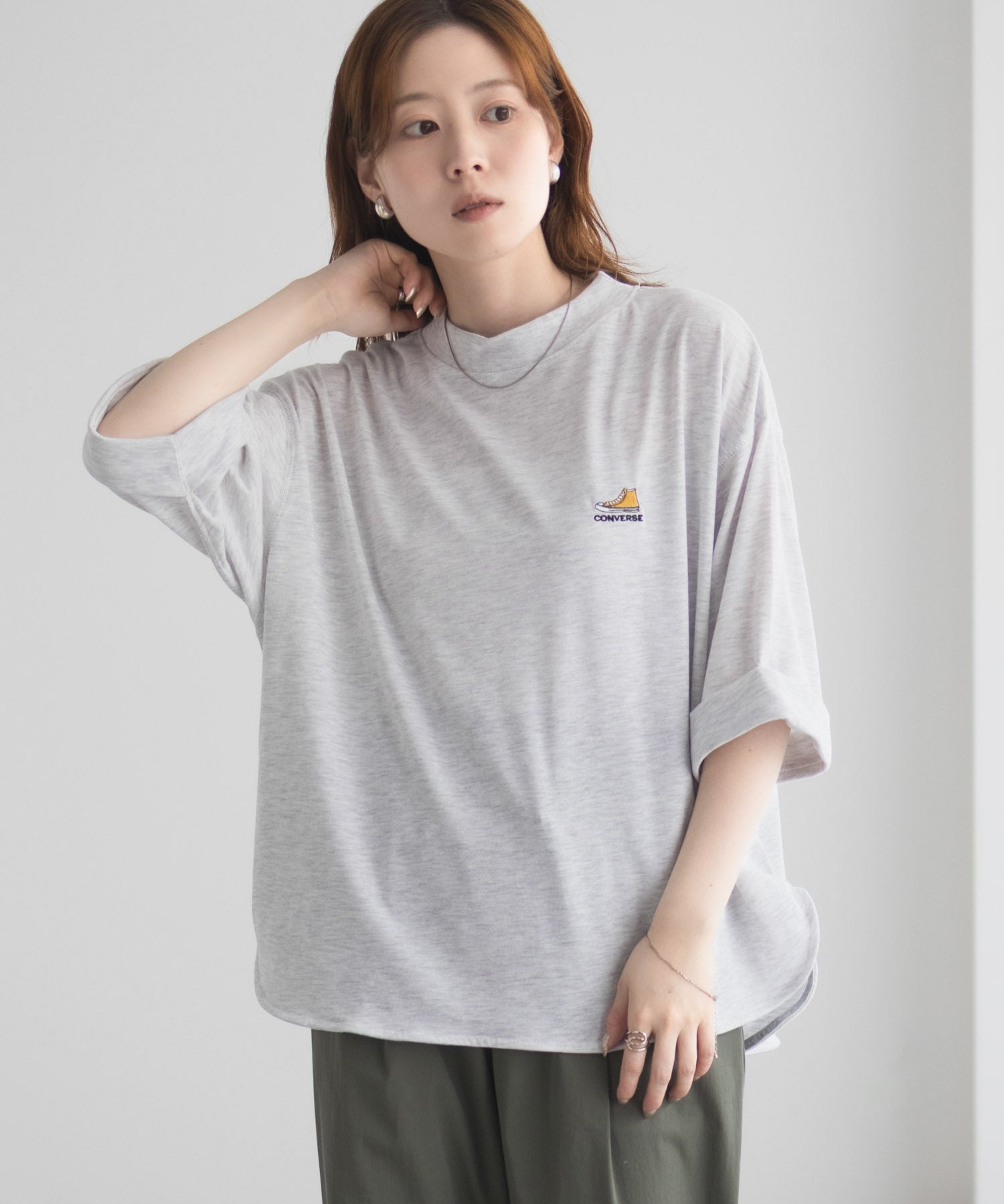 コンバース CONVERSE 袖ロールアップTシャツ (ホワイト) ホワイト