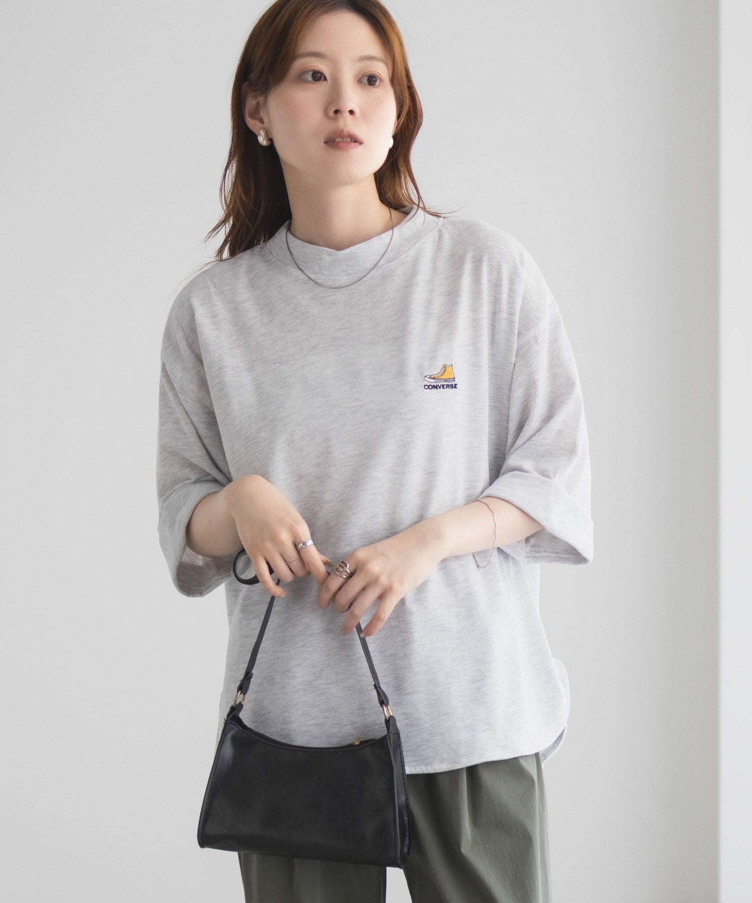 コンバース CONVERSE 袖ロールアップTシャツ (ホワイト) ホワイト