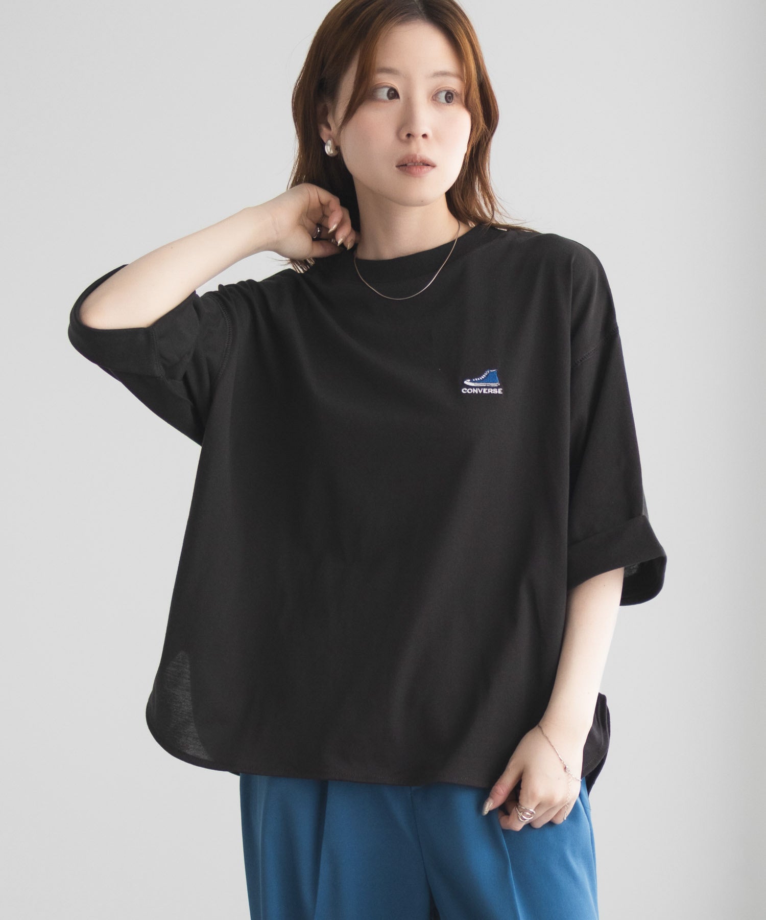 コンバース CONVERSE 袖ロールアップTシャツ (ホワイト) ホワイト