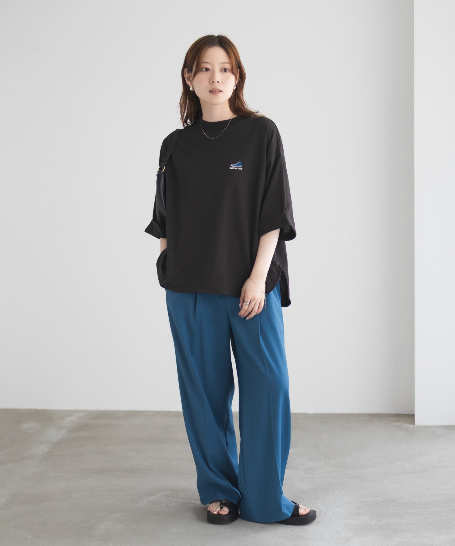 コンバース CONVERSE 袖ロールアップTシャツ (ホワイト) ホワイト