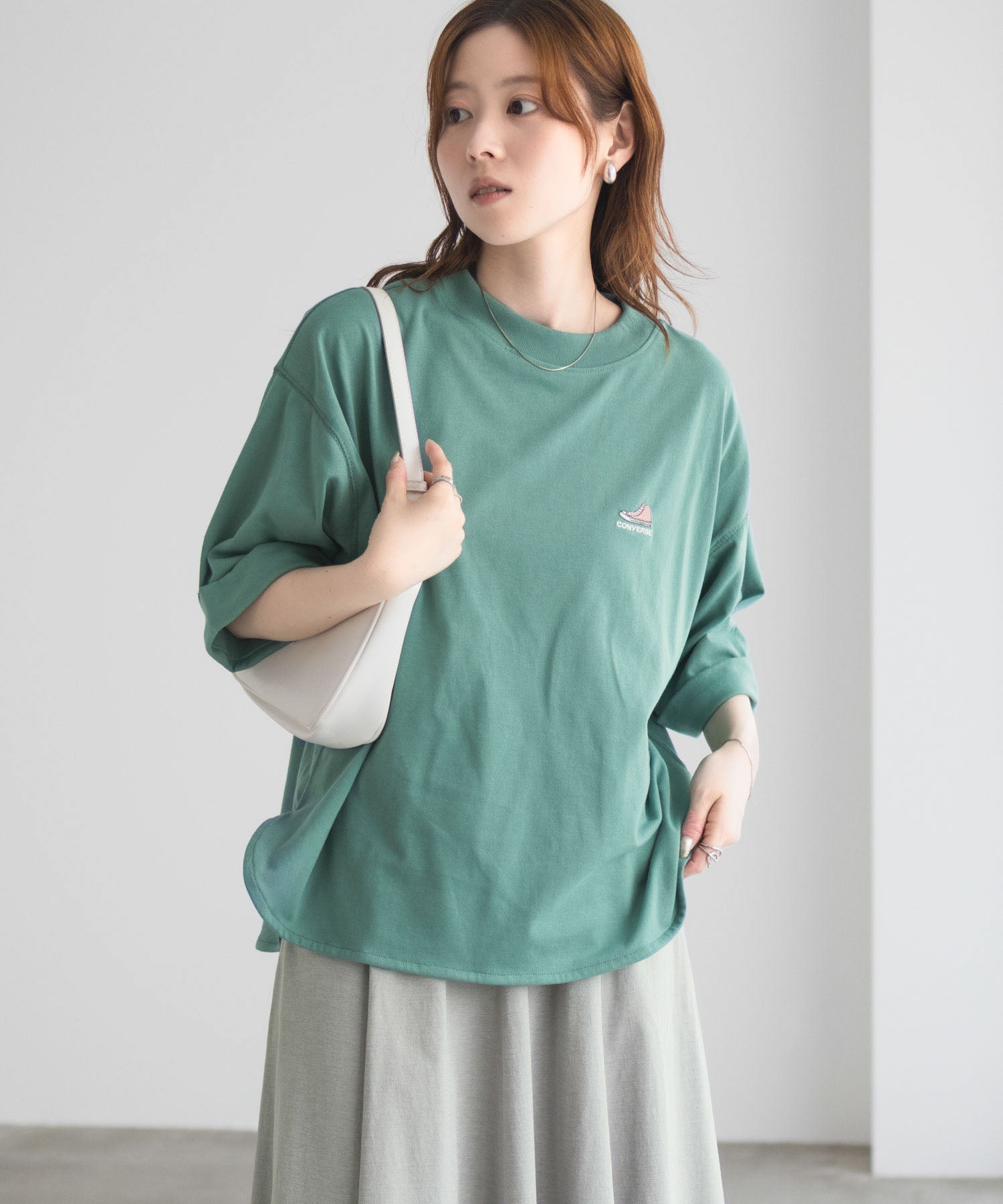 コンバース CONVERSE 袖ロールアップTシャツ (ホワイト) ホワイト