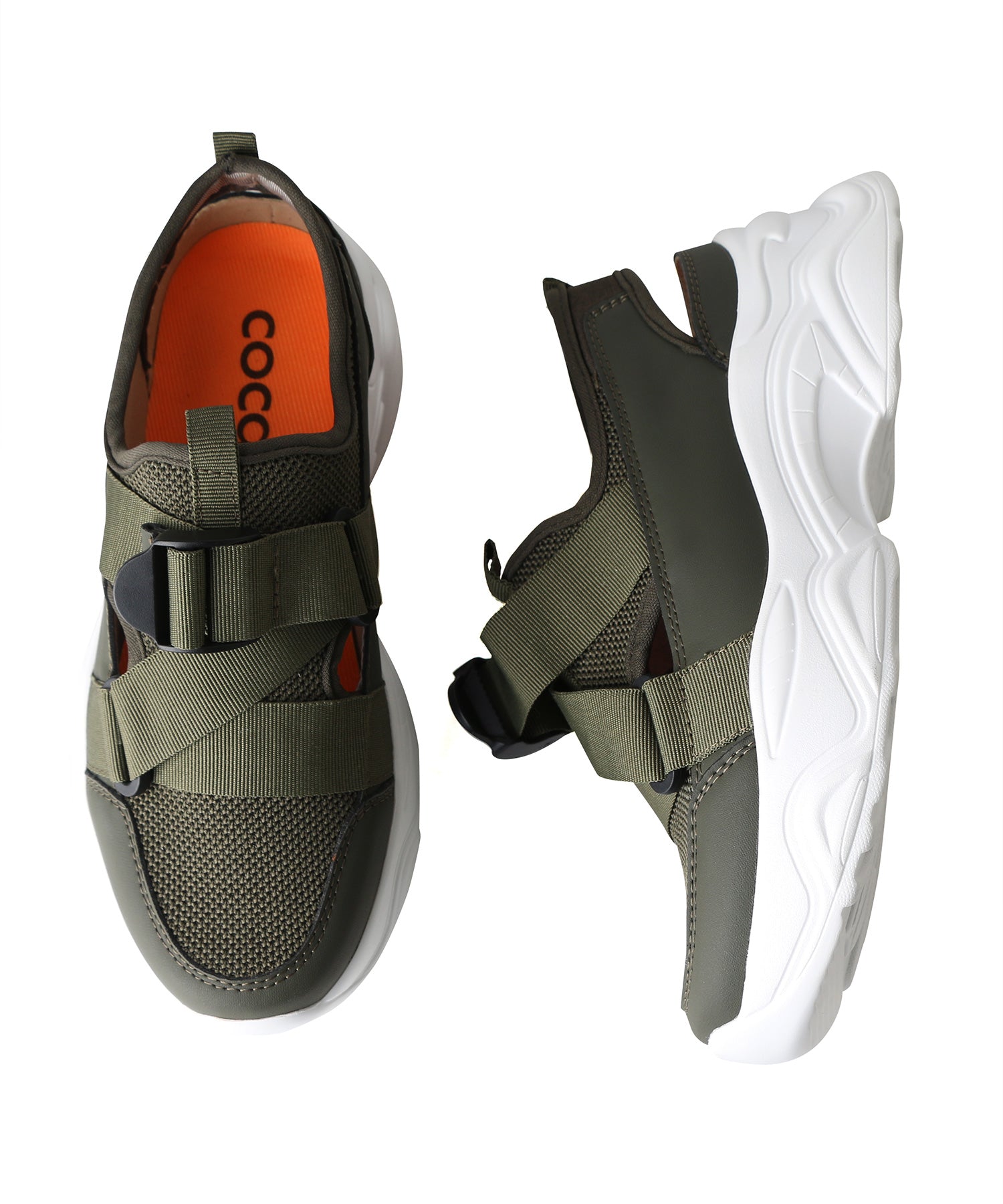 コカ COCA 厚底ソール アウトドア メッシュスポーツサンダル (カーキ) カーキ