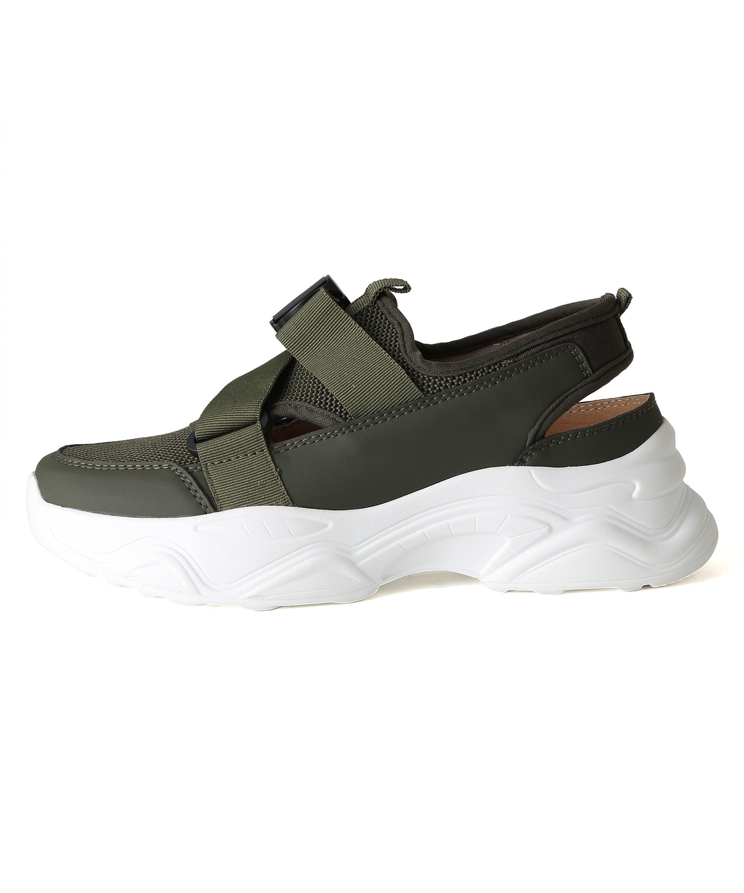 コカ COCA 厚底ソール アウトドア メッシュスポーツサンダル (カーキ) カーキ