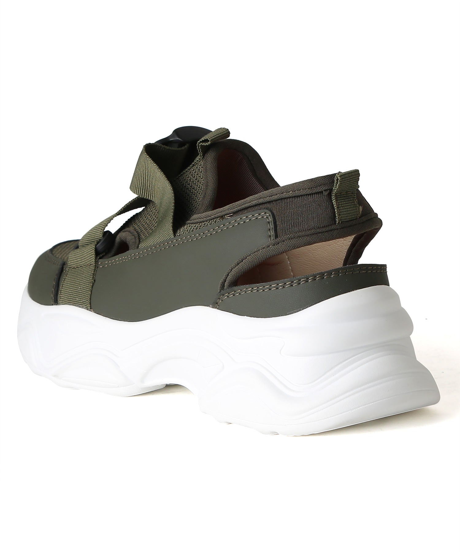 コカ COCA 厚底ソール アウトドア メッシュスポーツサンダル (カーキ) カーキ