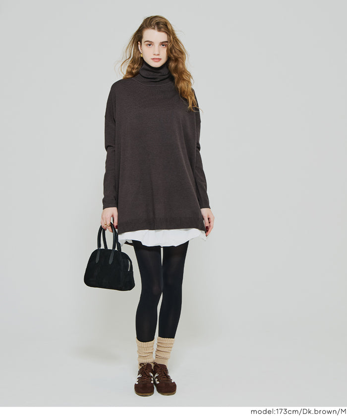 コカ coca タートルニットチュニック (Dk.brown) Dk.brown