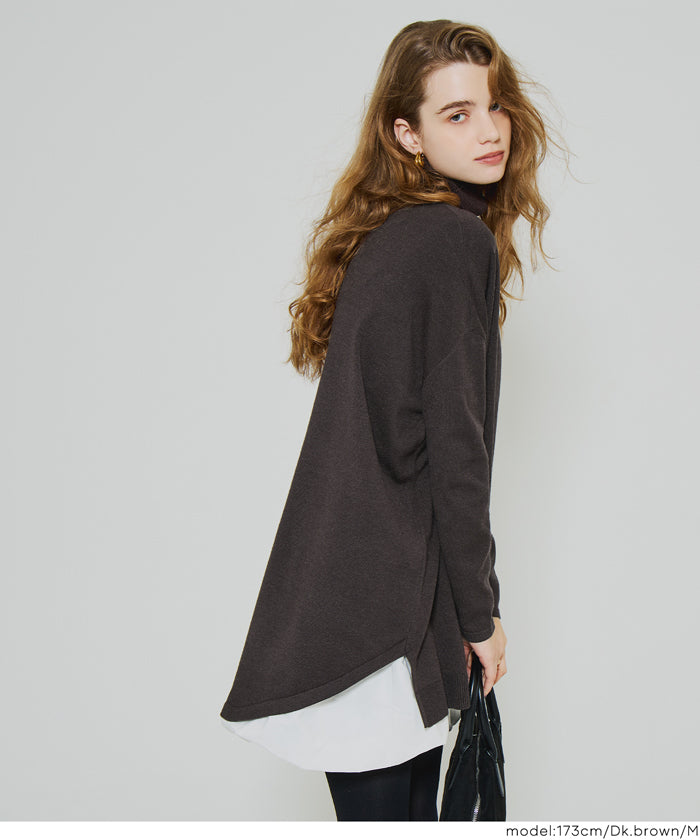 コカ coca タートルニットチュニック (Dk.brown) Dk.brown