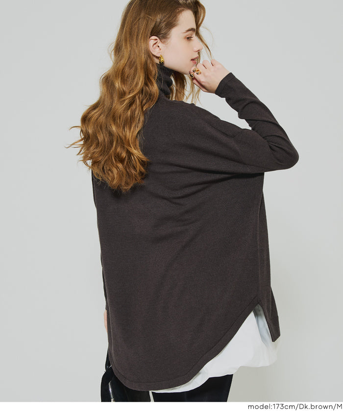 コカ coca タートルニットチュニック (Dk.brown) Dk.brown