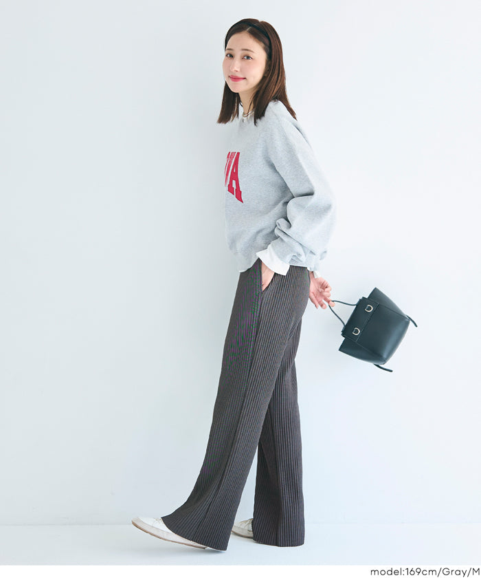 コカ coca 裏起毛ジョーゼットリブパンツ (Black) Black