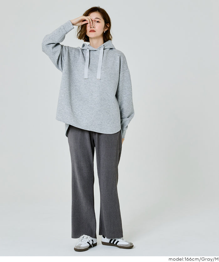 コカ coca 裏起毛ジョーゼットリブパンツ (Black) Black