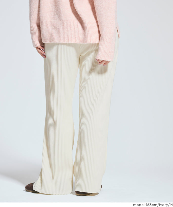 コカ coca 裏起毛ジョーゼットリブパンツ (Black) Black