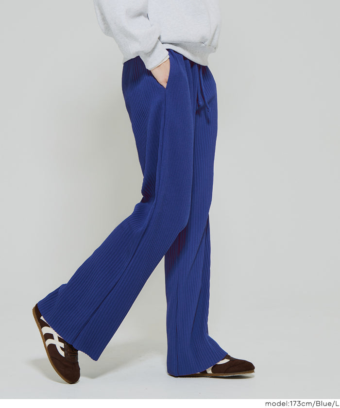 コカ coca 裏起毛ジョーゼットリブパンツ (Black) Black