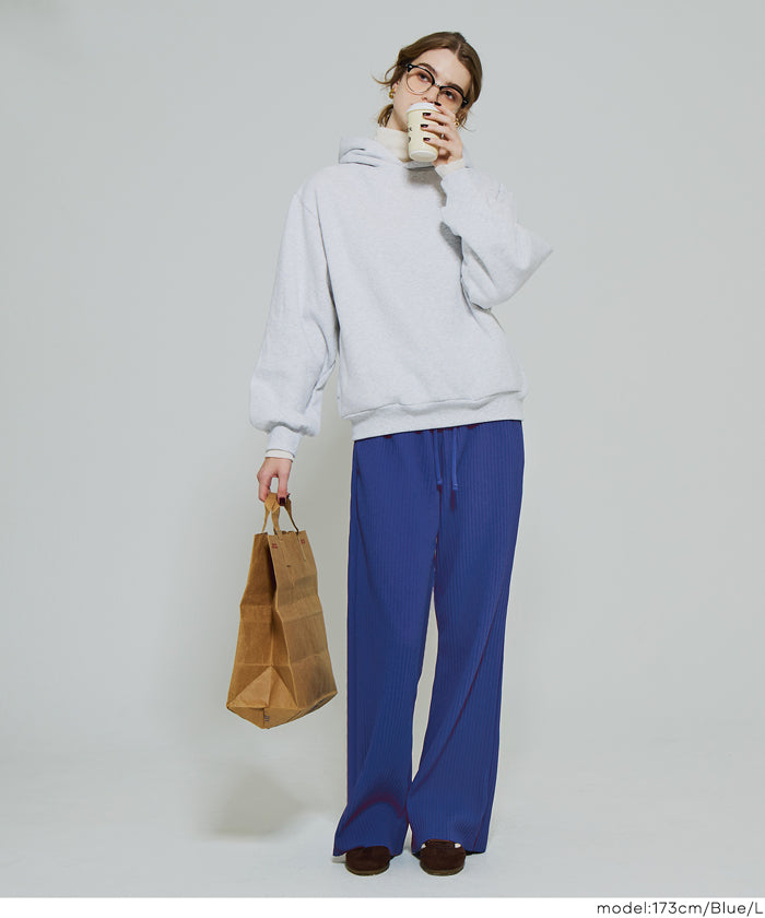 コカ coca 裏起毛ジョーゼットリブパンツ (Black) Black