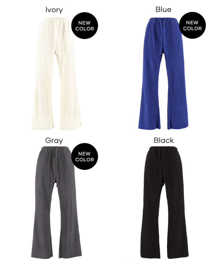 コカ coca 裏起毛ジョーゼットリブパンツ (Black) Black