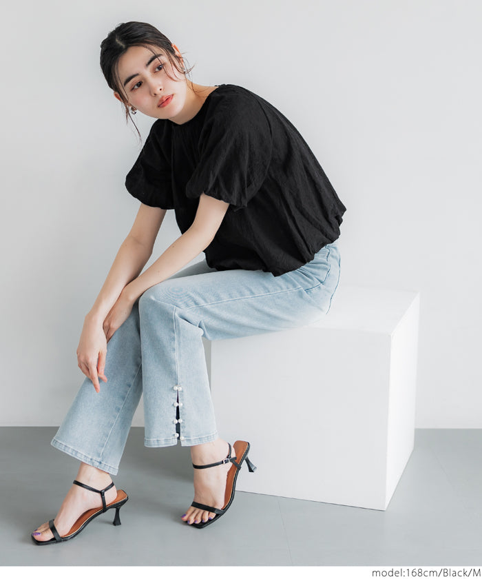 コカ coca フラワー柄レースブラウス (Black) Black