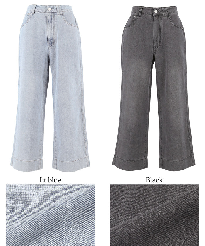 コカ coca デニム9分丈パンツ (Black) Black