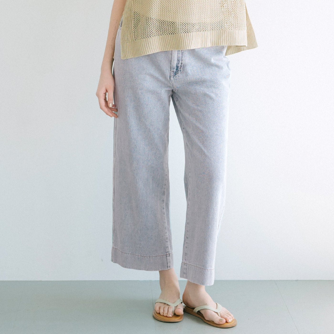 コカ coca デニム9分丈パンツ (Lt.blue) Lt.blue