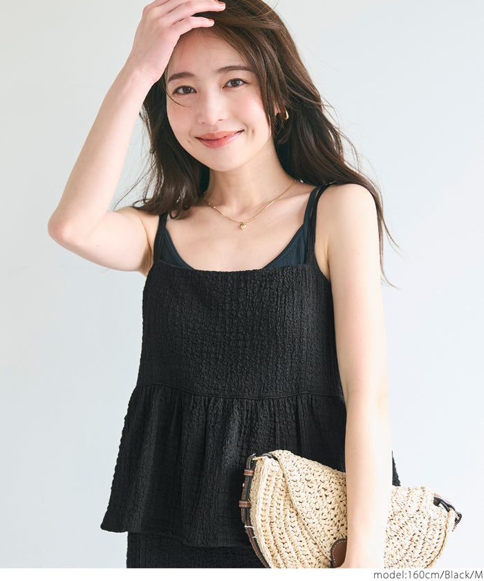 コカ coca ペプラムクロスシャーリングワンピース (Black) Black