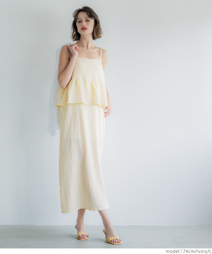 コカ coca ペプラムクロスシャーリングワンピース (Black) Black