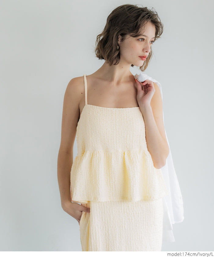 コカ coca ペプラムクロスシャーリングワンピース (Black) Black