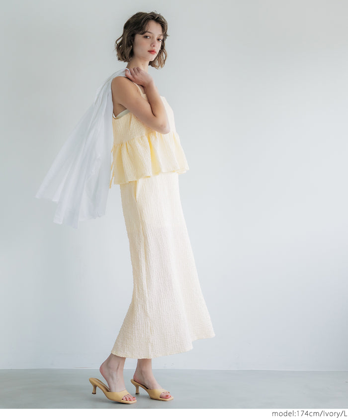 コカ coca ペプラムクロスシャーリングワンピース (Black) Black