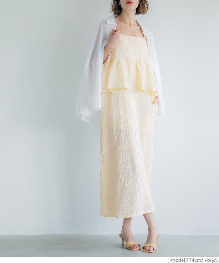 コカ coca ペプラムクロスシャーリングワンピース (Black) Black