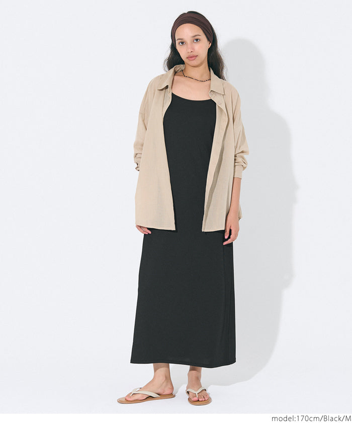 コカ coca OUTBRAリブキャミワンピース (Black) Black