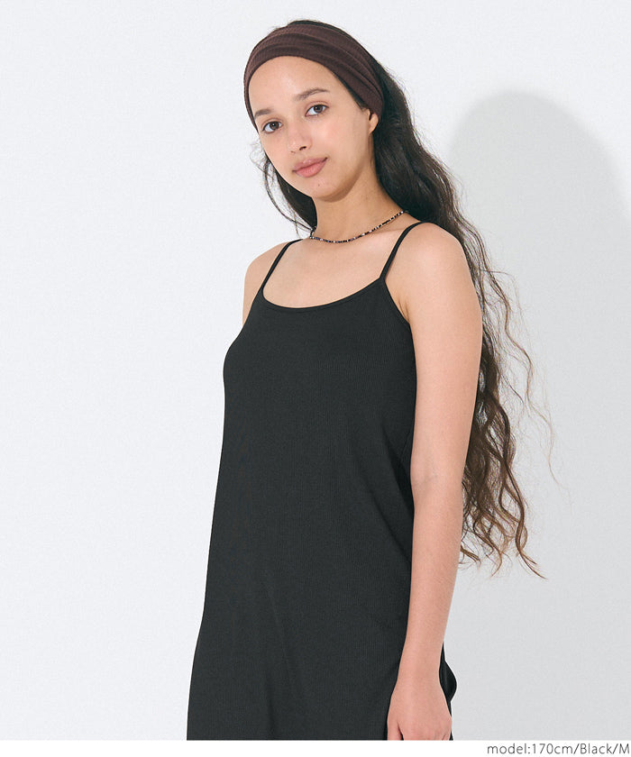 コカ coca OUTBRAリブキャミワンピース (Black) Black